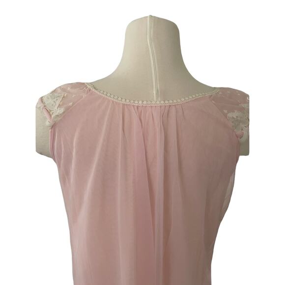 Vintage French Maid Lingerie Company Maxi Nightgown Pink Small - Picture 5 of 11